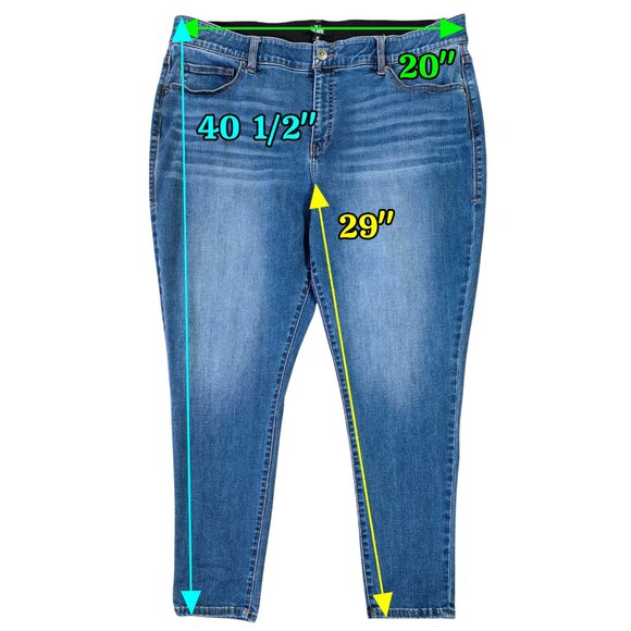 Lularoe Medium Wash Skinny Jeans Magic Elastic Waistband Capsule L-161367 - Picture 2 of 11